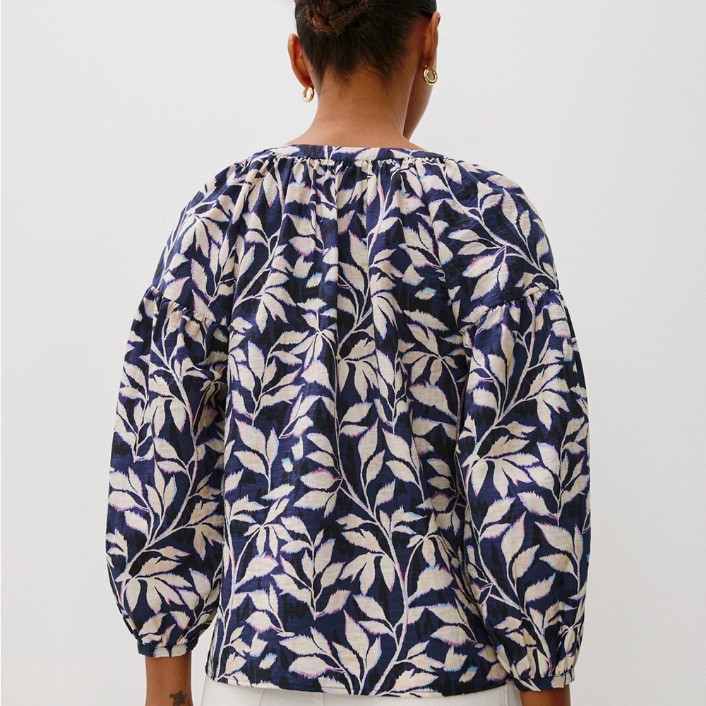 Rails Vasia Button-Front Raglan Top Navy Cream Vi… - image 5